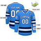 Custom Powder Blue White-Navy Classic Style Hockey Jersey Limited