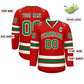 Custom Red Kelly Green-White Classic Style Hockey Jersey Limited