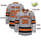 Custom Gray Orange-Black Classic Style Hockey Jersey Limited