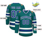 Custom Aqua Royal-White Classic Style Hockey Jersey Limited