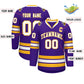Custom Purple White-Gold Classic Style Hockey Jersey Limited