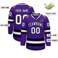 Custom Purple White-Black Classic Style Hockey Jersey Limited