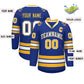 Custom Royal White Royal-Gold Classic Style Hockey Jersey Limited
