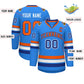 Custom Powder Blue Orange-Royal Classic Style Hockey Jersey Limited