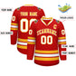Custom Red Gold-White Classic Style Hockey Jersey Limited