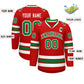 Custom Red Kelly Green-White Classic Style Hockey Jersey Limited