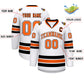 Custom White Orange White-Black Classic Style Hockey Jersey Limited