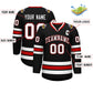Custom Black White Black-Red Classic Style Hockey Jersey Limited