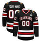 Custom Black White Black-Red Classic Style Hockey Jersey