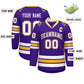 Custom Purple White Purple-Gold Classic Style Hockey Jersey Limited