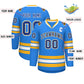 Custom Powder Blue Royal Gold-White Classic Style Hockey Jersey Limited