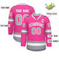 Custom Pink White-Gray Classic Style Hockey Jersey Limited
