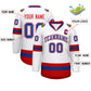 Custom White Royal White-Red Classic Style Hockey Jersey Limited