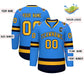 Custom Powder Blue Gold-Navy Classic Style Hockey Jersey Limited