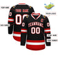 Custom Black White-Red Classic Style Hockey Jersey Limited