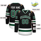 Custom Black Green-White Classic Style Hockey Jersey Limited