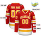 Custom Red Gold-White Classic Style Hockey Jersey Limited