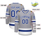 Custom Gray Royal-White Classic Style Hockey Jersey Limited