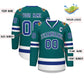 Custom Teal Royal-White Classic Style Hockey Jersey Limited