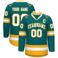 Custom Teal White-Gold Classic Style Hockey Jersey