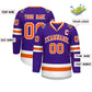 Custom Purple Orange-White Classic Style Hockey Jersey Limited