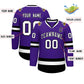 Custom Purple White-Black Classic Style Hockey Jersey Limited