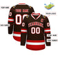 Custom Brown Red-White Classic Style Hockey Jersey Limited