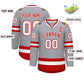 Custom Gray Red-White Classic Style Hockey Jersey Limited