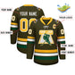 Custom Olive Yellow-White Lace-Up Neck Hockey Jersey Limited