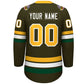 Custom Olive Yellow-White Lace-Up Neck Hockey Jersey Limited