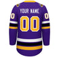 Custom Purple Yellow-White Lace-Up Neck Hockey Jersey Limited