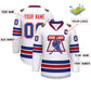 Custom White Red White-Royal Classic Style Hockey Jersey Limited