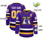 Custom Purple Gold-White Classic Style Hockey Jersey Limited
