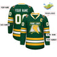 Custom Green White Green-Gold Classic Style Hockey Jersey Limited