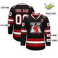 Custom Black White-Red Classic Style Hockey Jersey Limited