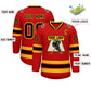 Custom Red Black-Gold Classic Style Hockey Jersey Limited