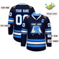 Custom Navy White-Powder Blue Classic Style Hockey Jersey Limited