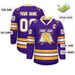 Custom Purple White Purple-Gold Classic Style Hockey Jersey Limited