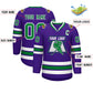 Custom Purple Kelly Green-White Classic Style Hockey Jersey Limited