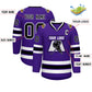 Custom Purple Black-White Classic Style Hockey Jersey Limited