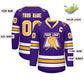 Custom Purple Gold-White Classic Style Hockey Jersey Limited