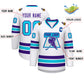 Custom White Purple-Powder Blue Classic Style Hockey Jersey Limited