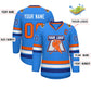 Custom Powder Blue Orange-Royal Classic Style Hockey Jersey Limited