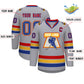 Custom Gray Royal Red-Red Classic Style Hockey Jersey Limited
