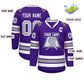 Custom Purple Gray-White Classic Style Hockey Jersey Limited
