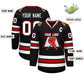 Custom Black White Black-Red Classic Style Hockey Jersey Limited