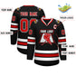 Custom Black Red Black-White Classic Style Hockey Jersey Limited