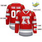 Custom Red White Red-Gray Classic Style Hockey Jersey Limited