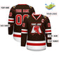 Custom Brown Red-White Classic Style Hockey Jersey Limited