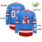 Custom Powder Blue White Royal-Red Classic Style Hockey Jersey Limited